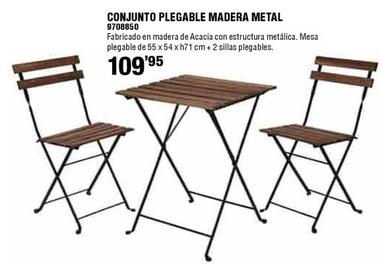 Oferta de Conjunto Plegable Madera Metal 9708850 por 109,95€ en Cifec