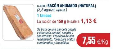 Oferta de Bacon ahumado por 7,55€ en Abordo
