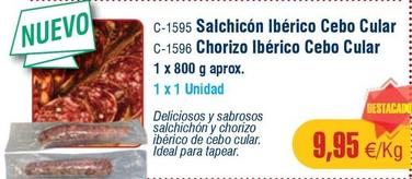 Oferta de Salchichón ibérico de cebo por 9,95€ en Abordo