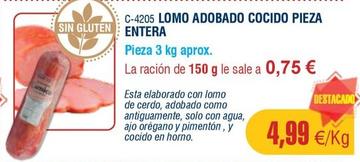 Oferta de Abordo - Lomo Adobado Cocido Pieza Entera por 4,99€ en Abordo