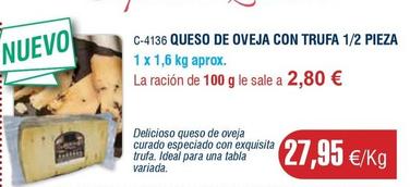 Oferta de Abordo - Queso De Oveja Con Trufa por 27,95€ en Abordo