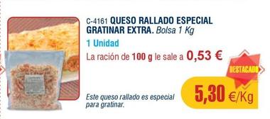 Oferta de Queso Rallado Especial Gratinar Extra por 5,3€ en Abordo