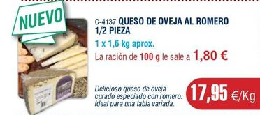 Oferta de Abordo - Queso De Oveja Al Romero por 17,95€ en Abordo