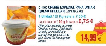 Oferta de Crema Especial Para Untar Queso Cheddar por 14,99€ en Abordo