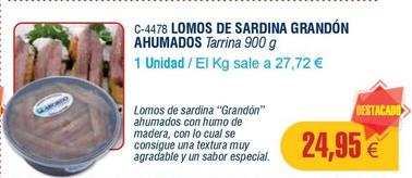 Oferta de Abordo - Lomos De Sardina Grandón Ahumados por 24,95€ en Abordo