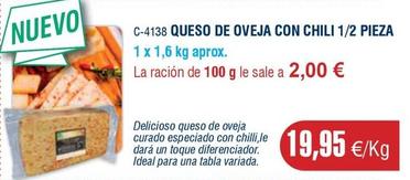 Oferta de Abordo - Queso De Oveja Con Chili 1/2 Pieza por 19,95€ en Abordo