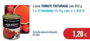Oferta de Tomate triturado por 1,2€ en Abordo
