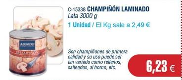 Oferta de Champiñones laminados por 6,23€ en Abordo