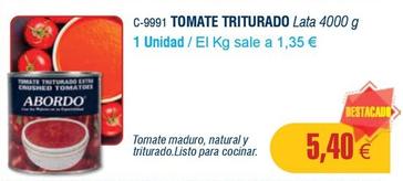 Oferta de Abordo - Tomate Triturado por 5,4€ en Abordo