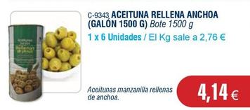 Oferta de Aceitunas rellenas de anchoa por 4,14€ en Abordo