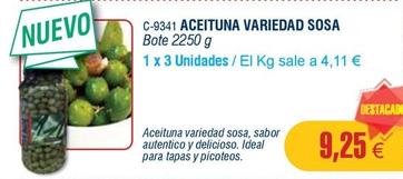 Oferta de Abordo - Aceituna Variedad Sosa por 9,25€ en Abordo