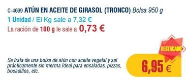 Oferta de Abordo - Atún En Aceite De Girasol (tronco) por 6,95€ en Abordo