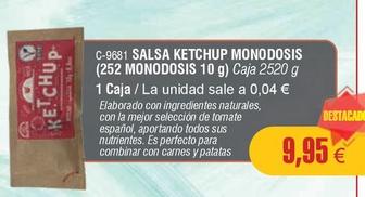 Oferta de Abordo - Salsa Ketchup Monodosis por 9,95€ en Abordo
