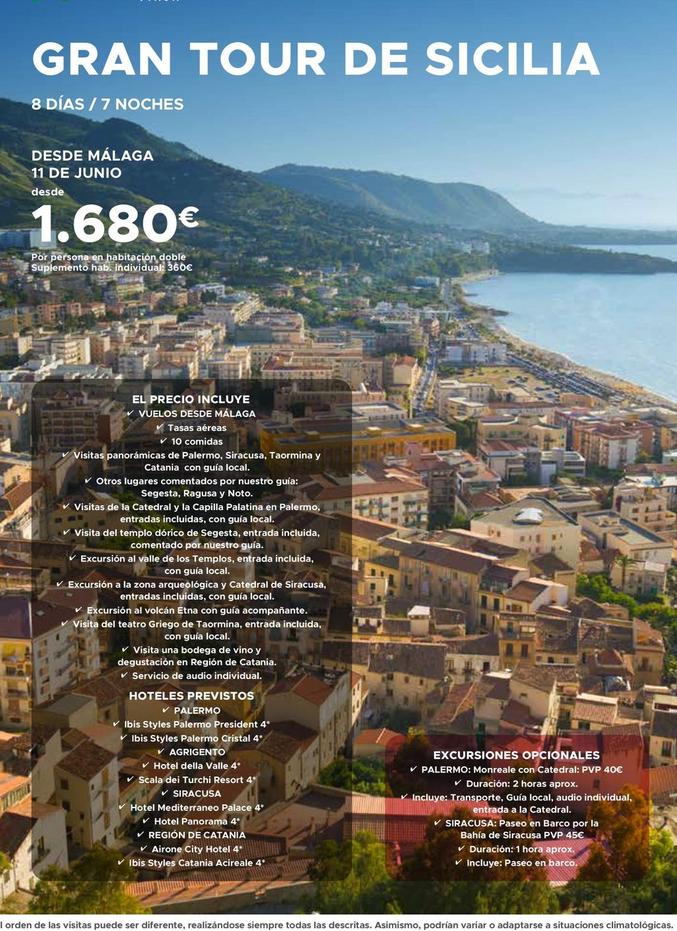 Oferta de Gran Tour De Sicilia por 1680€ en Halcón Viajes