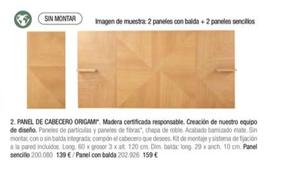 Oferta de Panel De Cabecero Origami por 139€ en Maisons du Monde