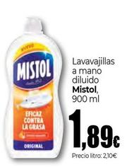 Oferta de Mistol - Lavavajillas A Mano Diluido por 1,89€ en Unide Supermercados