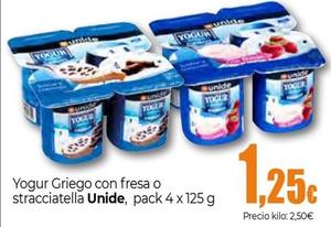 Oferta de Unide - Yogur Grego Con Fresa O Stracciatella por 1,25€ en Unide Supermercados