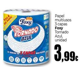 Oferta de Foxy - Papel Multiusos 3 Capas Tornado Azul por 3,99€ en Unide Supermercados
