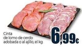Oferta de Cinta De Lomo De Cerdo Adobada O Al Ajillo por 6,99€ en Unide Supermercados