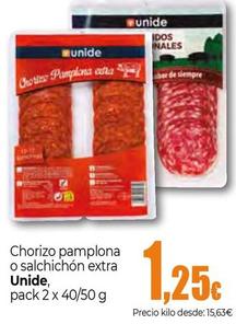Oferta de Unide - Chorizo Pamplona O Salchichon Extra por 1,25€ en Unide Supermercados