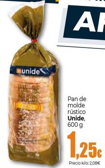 Oferta de Unide - Pan De Molde Rustico por 1,25€ en Unide Supermercados