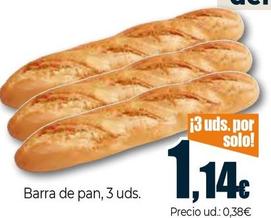 Oferta de Barra De Pan, 3 Uds. por 1,14€ en Unide Market