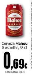 Oferta de Mahou - Cerveza 5 Estrellas por 0,69€ en Unide Market
