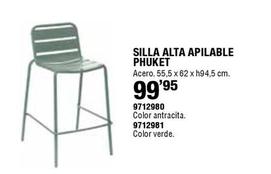 Oferta de Silla Alta Apilable Phuket por 99,95€ en Cofac