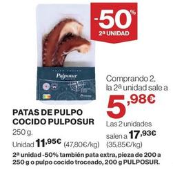 Oferta de Pulpo cocido por 11,95€ en El Corte Inglés