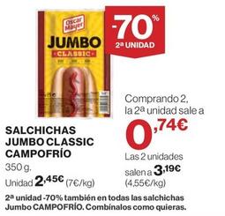 Oferta de Salchichas por 2,45€ en El Corte Inglés