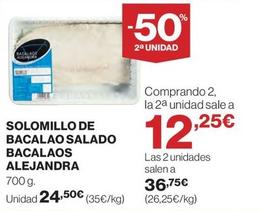 Oferta de Solomillo De Bacalao Salado Bacalaos Alejandra por 24,5€ en El Corte Inglés