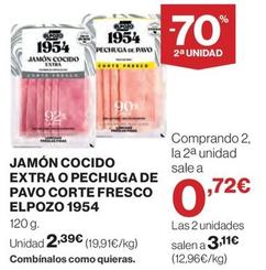 Oferta de El Pozo - Jamon Cocido Extra O Pechuga De Pavo Corte Freso por 2,39€ en El Corte Inglés