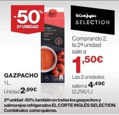 Oferta de El Corte Inglés - Gazpacho por 2,99€ en El Corte Inglés