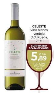 Oferta de Celeste - Vino Blanco Verdejo D.o. Rueda por 5,99€ en CashDiplo
