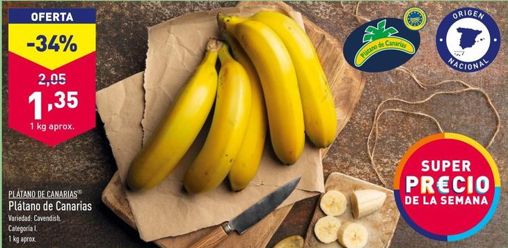 Oferta de Plátano De Canarias por 1,35€ en ALDI