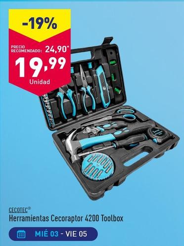 Oferta de Cecotec - Herramientas Cecoraptor 4200 Toolbox por 19,99€ en ALDI