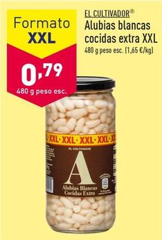 Oferta de El Cultivador - Alubias Blanca Cocidas Extra XXL por 0,79€ en ALDI