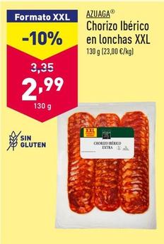Oferta de Azuaga - Chorizo Ibérico En Lonchas XXL por 2,99€ en ALDI