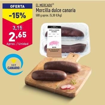 Oferta de El Mercado - Morcilla Dulce Canaria por 2,65€ en ALDI