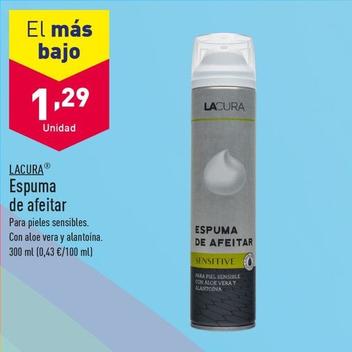 Oferta de Lacura - Espuma De Afeitar por 1,29€ en ALDI