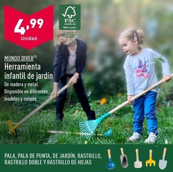 Oferta de Mundo Diver - Herramienta Infantil De Jardin por 4,99€ en ALDI