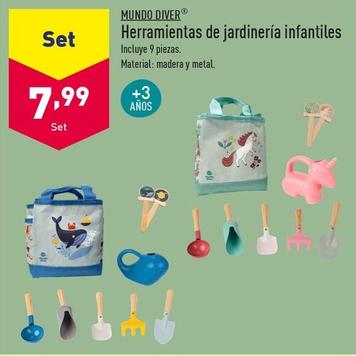 Oferta de Mundo Diver - Herramientas De Jardineria Infantiles por 7,99€ en ALDI