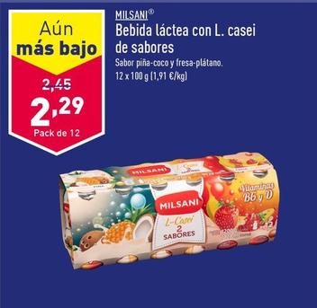 Oferta de Milsani - Bebida Láctea Con L. Casei De Sabores por 2,29€ en ALDI