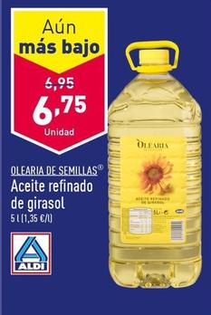 Oferta de Olearia De Semillas - Aceite Refinado De Girasol por 6,75€ en ALDI