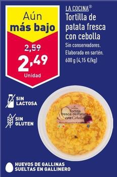 Oferta de La Cocina -Tortilla De Patata Fresca Con Cebolla por 2,49€ en ALDI
