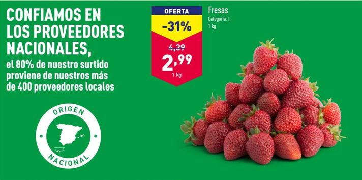 Oferta de Fresas por 2,99€ en ALDI