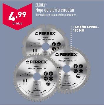 Oferta de Ferrex - Hoja De Sierra Circular por 4,99€ en ALDI