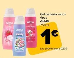 Oferta de Alma - Gel De Baño por 1€ en Supeco