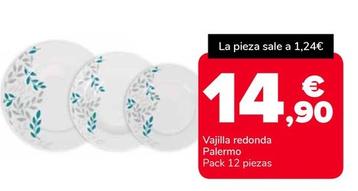 Oferta de Palermo - Vajilla Redonda por 14,9€ en Supeco