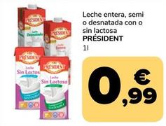 Oferta de Président - Leche Entera por 0,99€ en Supeco